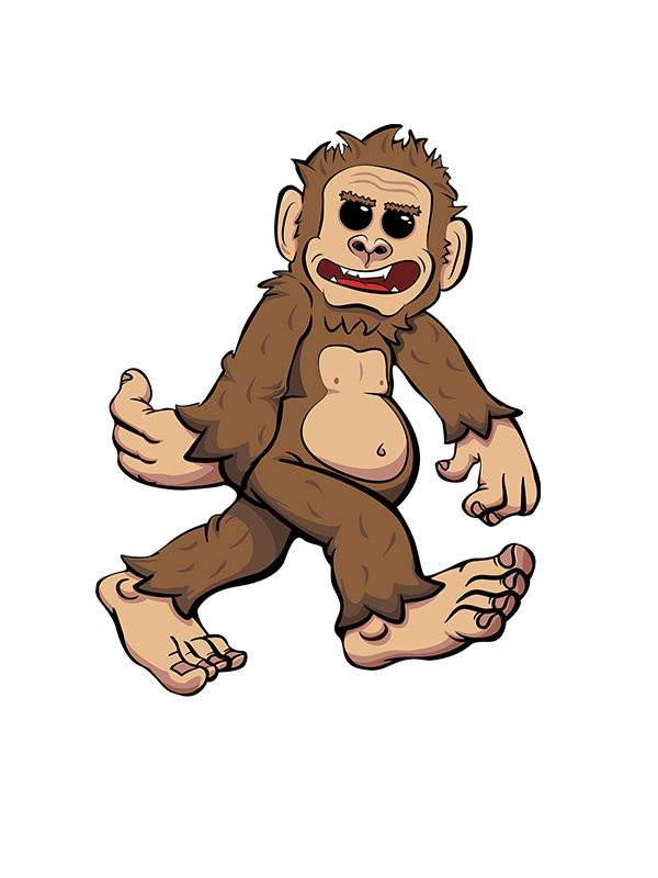A sasquatch walking.
